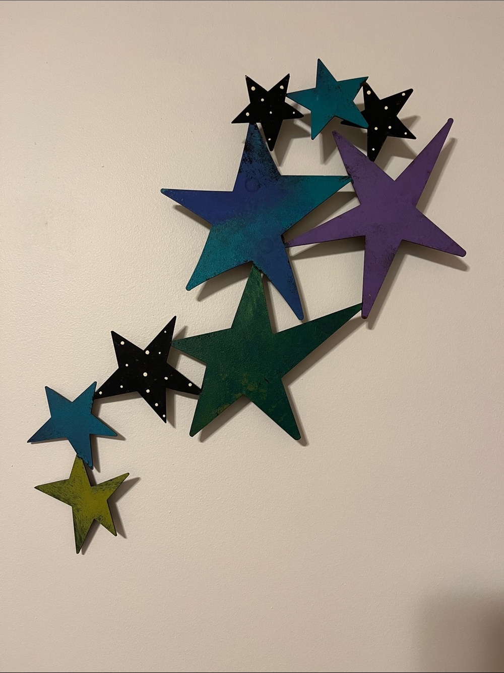 Multi-Color Star Wall Art , painted metal